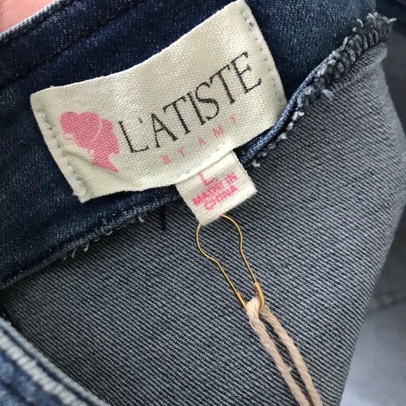 Latiste denim cropped top with zipper - Picture 5 of 7